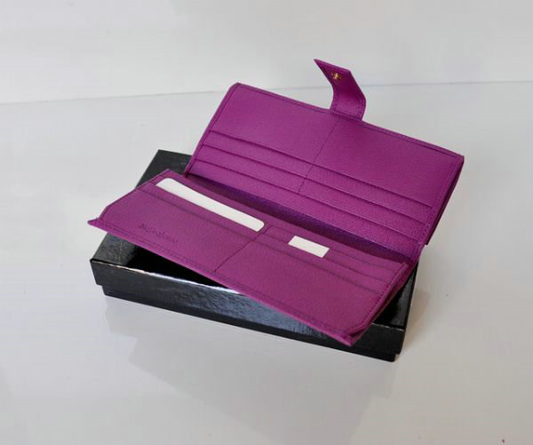 YSL Y line flap wallet 241175 purple